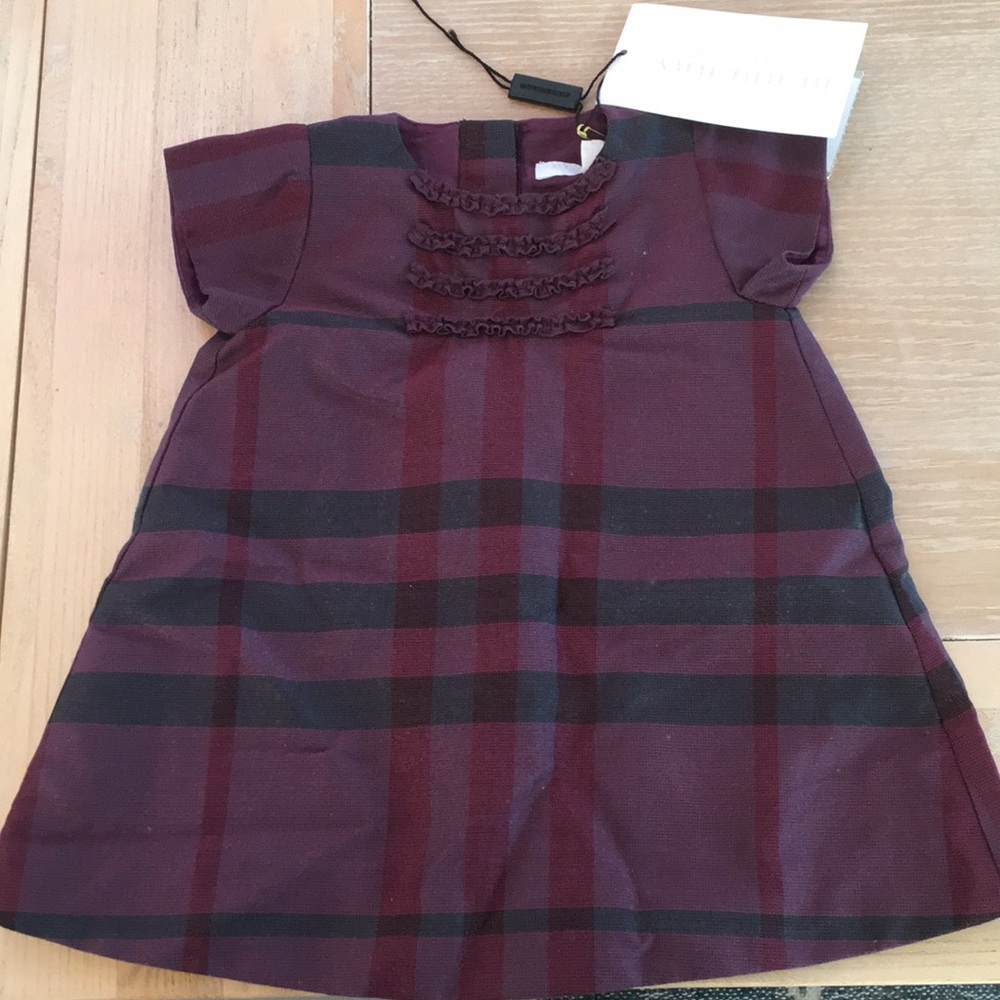 Burberry Childrens maroon plaid dress - NWT
